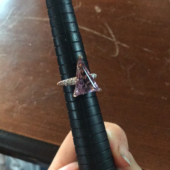 Rose De France Amethyst Rose Gold Sterling Silver Ring - Picture 7 of 12